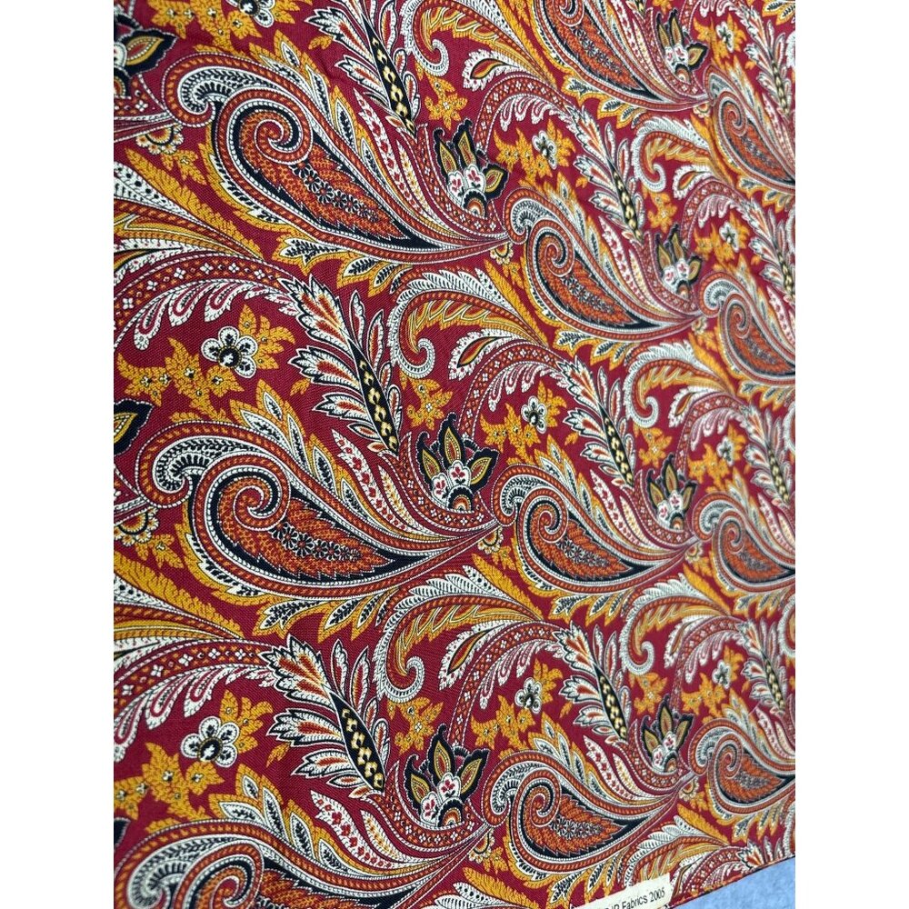 Sari By RJR Fabrics 2005 Paisley Print Cotton Fabric 1/2 yard x 44" Multicolor S